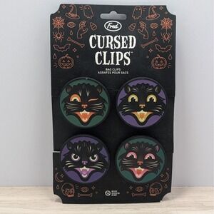 Spooky Clips Black Cat Set 4 Chip Bag Closures Fred Halloween Seasonal 2022 NEW